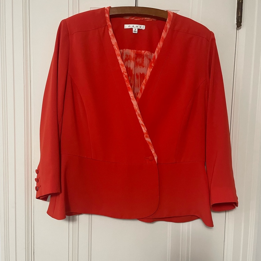 CAbi, size 12 , orange jacket.